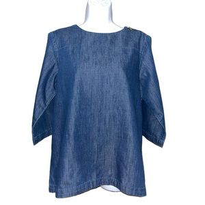 Women's Martha Stewart Denim 3/4 Sleeve Top - S